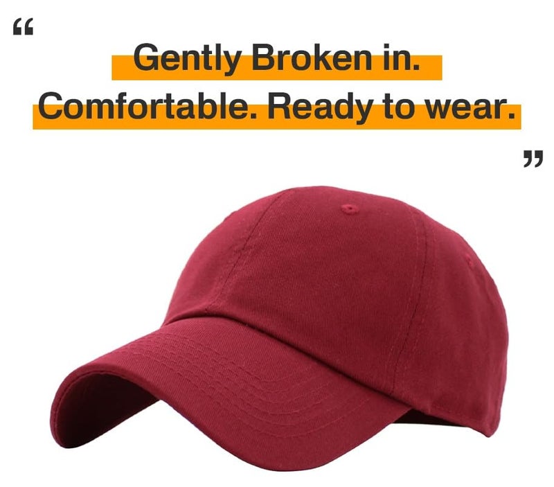 KBETHOS Classic Cotton Dad Hat, Burgundy, Adjustable - Image 4